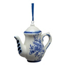 Porcelain Blue Teapot Ornament - Tall - Food & Drink - by Kurt Adler - view 2