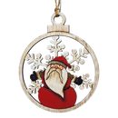Wooden Ornament - Snowy Greetings Santa