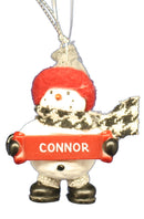 Cozy Snowman Ornament (Letters A - F) - - The Country Christmas Loft