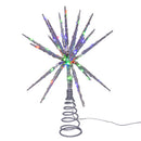 Silver Glitter Starburst Tree Topper - 12 Inch Multicolor