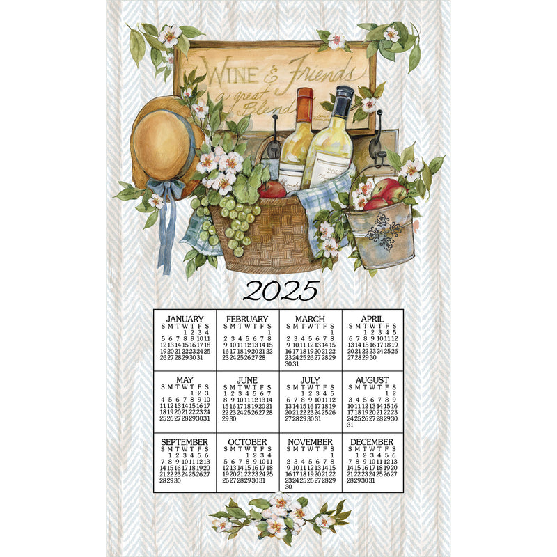 2025 Linen Calendar Towel - Wine Basket