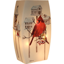 Cardinal Birdhouses Prelit Glass Vase - 1 Cardinal
