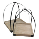 Metal and Mango Wood Lantern Set – Set of Two - Home & Living >> Furnishings >> Coat Racks, Hooks, & Shelving - by Gerson - v