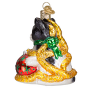 Holiday Kitten Glass Blown Ornament