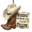 Western "Where He Leads Me" Resin Ornament - Christmas >> Ornaments >> Inspirational - by Kurt Adler