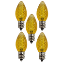 C7 Faceted Led Bulb - 5 Piece - Yellow