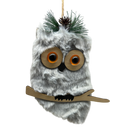 Grey Holiday Owl Ornament