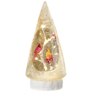 Lighted Glass Cardinal Holly Tree - 10 Inches tall - Home & Living >> Lighting >> Lamps - by Roman