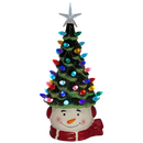 Snowman Ceramic Christmas Tree Lighted  With Timer