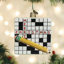 Crossword Puzzle  Glass Ornament