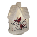 Lighted Glass Cardinal House Luminary