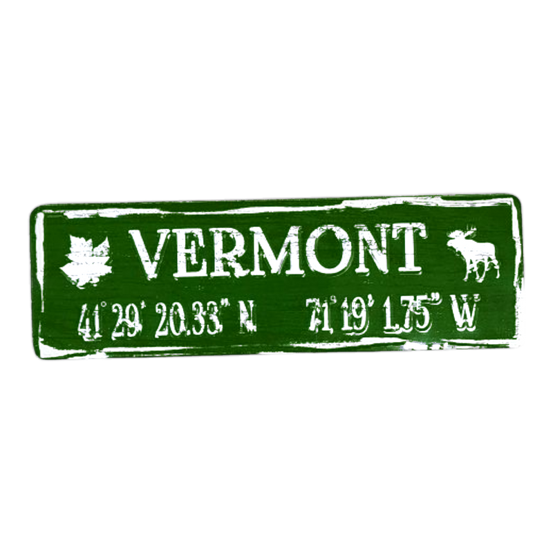 Vermont Coordinates Magnet