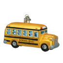 School Bus Glass Ornament