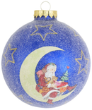 4-Inch Royal Velvet "Santa on the Moon" Glass Ornament - Christmas >> Ornaments >> Glass - by Christmas By Krebs