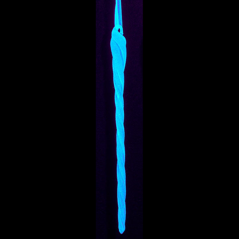 Glass Glow In The Dark Glittered Icicle Ornament -