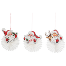 Retro Honeycomb Santa Ornaments Set of 3