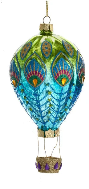 Green / Blue Glass Peacock Ornament