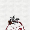 Ski Slope Winter Theme  Embroidered Cotton Waffle Weave Towel