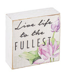 Watercolor Lilies Sign  Block -