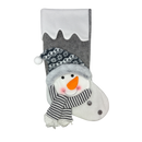Fabric Snowman Stocking - Gray and White