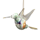 Blown Glass Hummingbird - Emerald Oasis