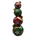 Lighted Red & Green Ornament Stack - 15 Inch