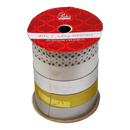 3/4 Inch Curling Ribbon - 5 Colors - 8 Feet Each - Stars/White/Silver/Yellow/Grey