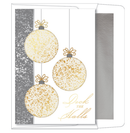 Foil Accented Embossed Cards (Gold Ornaments with "Deck the Halls")