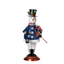 Outdoor Lighted Metal Snowman with Timer - 4 Foot Tall