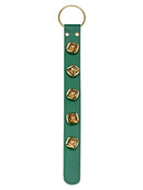 Sleigh Bell Strap with 5 Brass Bells - Green