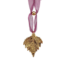 Gold Birch Leaf with Sheer Ribbon Ornament