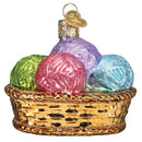 Basket of Yarn Glass Ornament