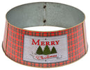 Metal Merry Christmas Plaid Tree Collar - Christmas >> Tree Skirts - by Gerson