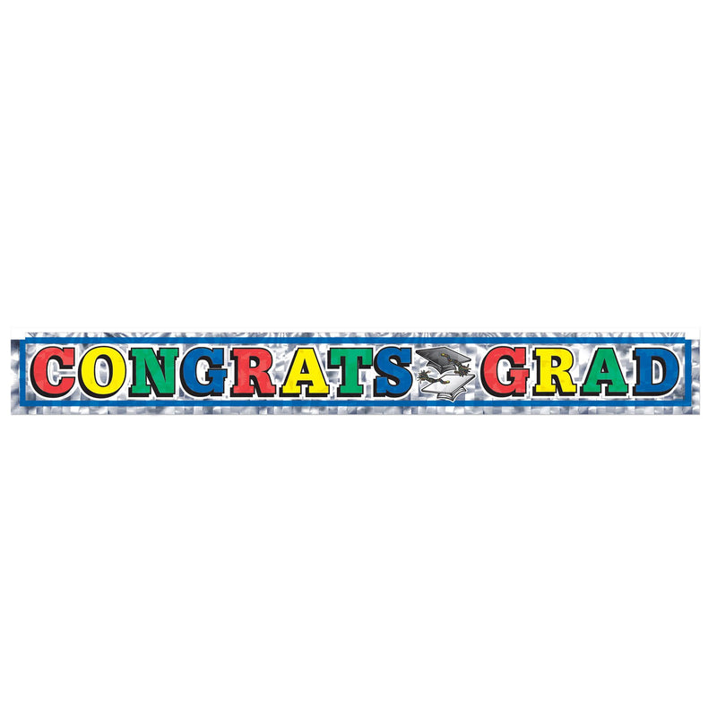 Congrats Grad Metallic Fringe Banner