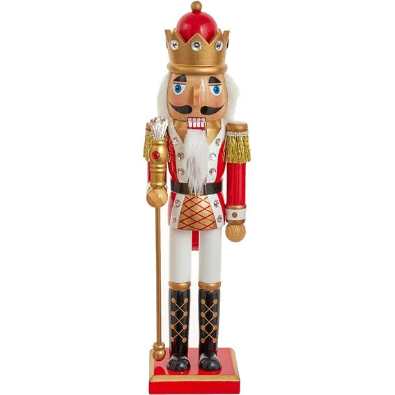 Classic Red/White/Gold Nutcracker - 15 Inch - King - The Country Christmas Loft