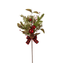 Pine & Berry Pick with Plaid Bow -