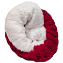 Knit Hat With Three Interchangeable Poms - Red