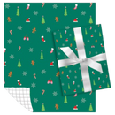 Holiday Roll Wrap – Classic Icons on Green – 30" x 168"