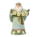 Opal And Moss Santa Figurine With Garland White
