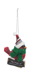 Cozy Bird Ornament - The Magic of Christmas is Love - The Country Christmas Loft