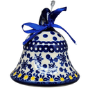Ceramic Holiday Bell - Frosted Floral Pattern