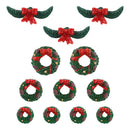 Garland and Wreaths for Villages - 12 piece Set