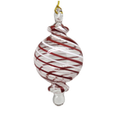 Candy Cane Stripe Blown Glass Ornament - Ball
