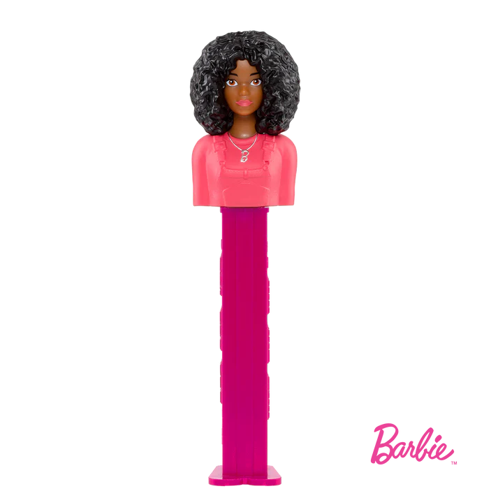 Pez Barbie Dispenser with 3 Candy rolls - Black Hair Barbie