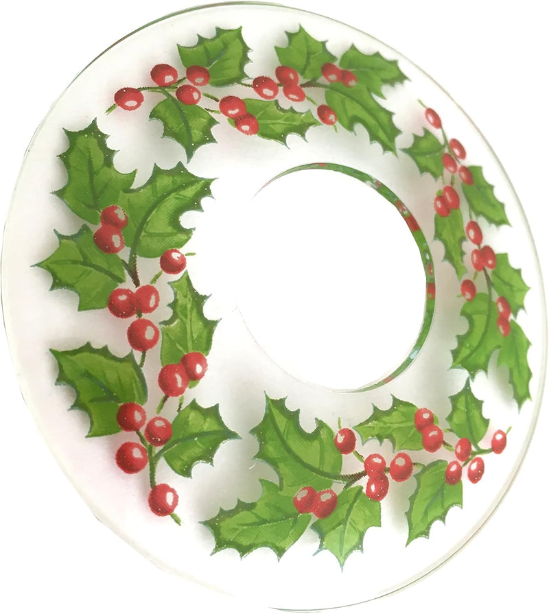 Single Glass Bobeche - Holly