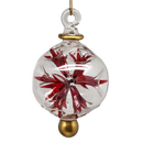 Glass Blown Pierced Ball Ornament - Red