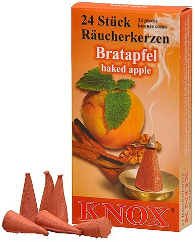 Knox German Scented Incense Cones (Pack Of 24) - Baked Apple - The Country Christmas Loft