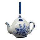 Porcelain Blue Teapot Ornament - Short - Food & Drink - by Kurt Adler - view 2