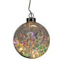 Lighted USB Clear Iridescent Glass Ball Ornament - Clear - Christmas >> Ornaments - by Kurt Adler