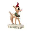Woodland Rudolph with Cardinal Figurine